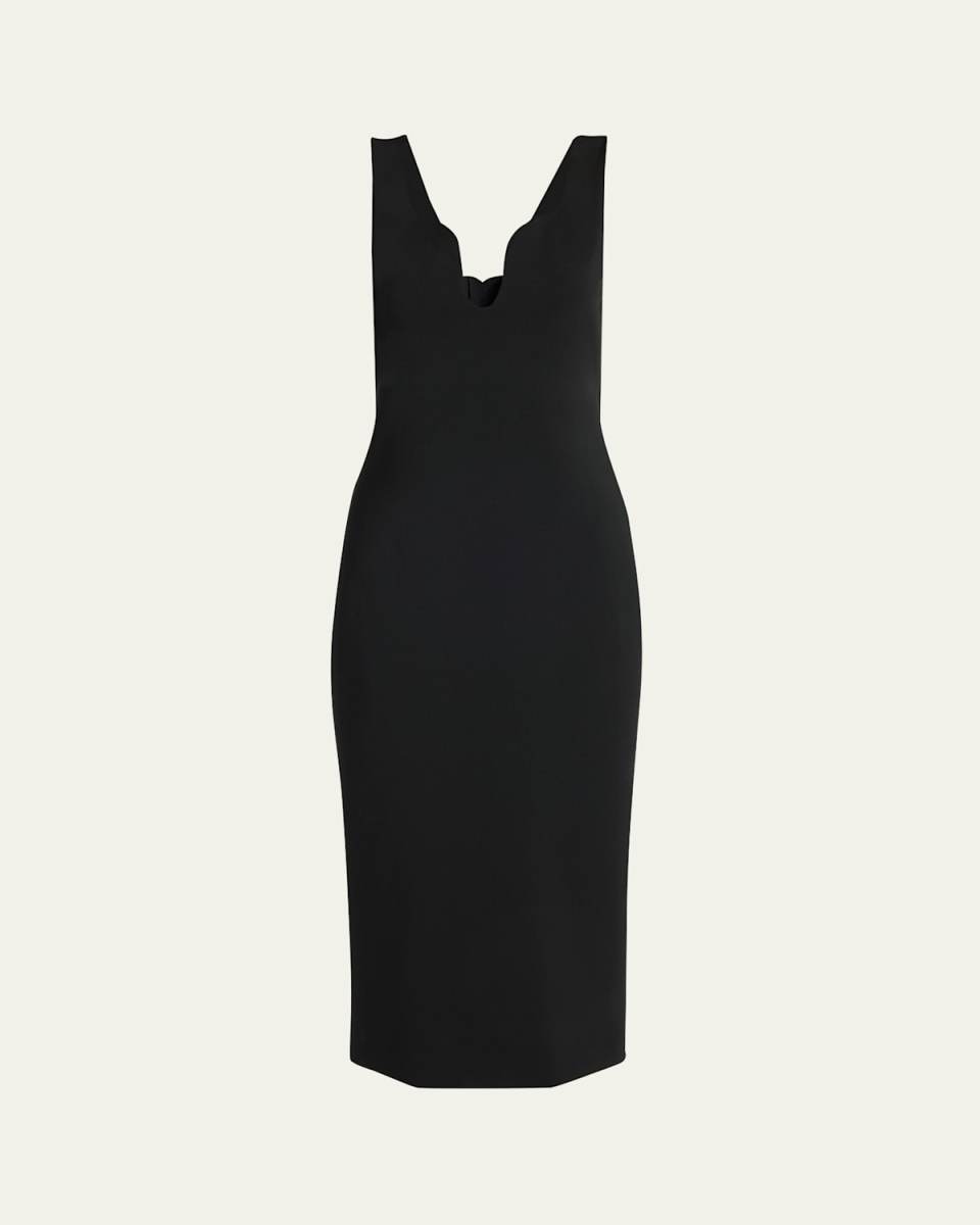 Stretch Jersey Body-Con Midi Dress